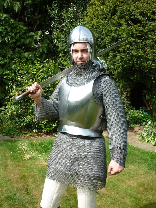 A larper in full kit