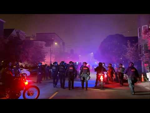 Police in riot gear clear Mission District fireworks