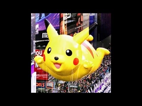 Pikachu balloon — first version, Macy's parade (2001)