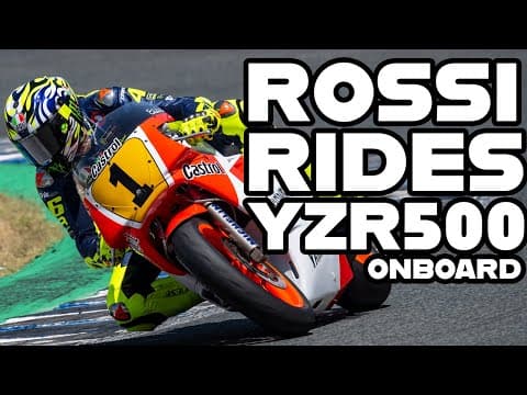 ROSSI RIDES 1986 YZR500 - Full on board lap of Jerez with 'The Doctor'