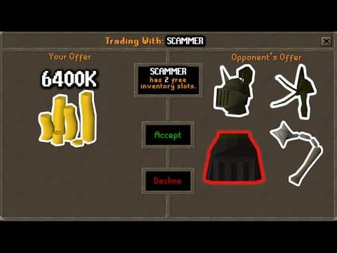 The trade window scams of old RuneScape