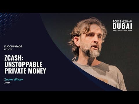 Watch — Zooko: "Zcash, unstoppable private money" (TOKEN2049)