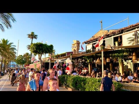 IBIZA Sant Antoni Bay Summer Evening Walk - Cafe Mambo Sunset view - San Antonio IBIZA