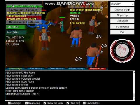 Botting blue dragons in RuneScape Classic