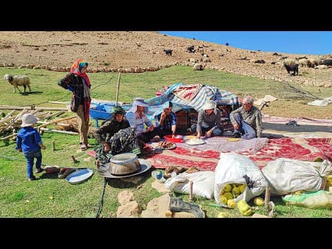 NOMAD OF IRAN: The time of migration has come and the hard-working nomad woman gathers black tent 4k (2 of 2)