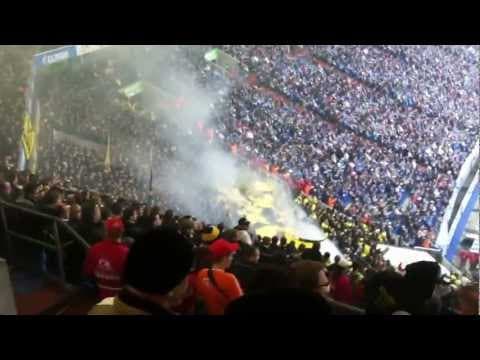 Complete Dortmund ultras pyro display at Schalke