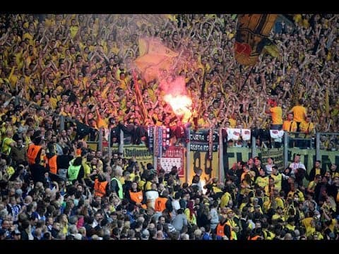 Dortmund away support at Schalke, Revierderby