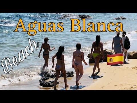 [4k] BEACH WALK AT AGUAS BLANCAS |La Playa mas Bonita De Ibiza|Top Tourist Destination In Spain