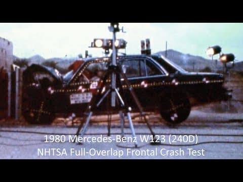 1976-1985 Mercedes-Benz W123 (240D - NA Market) NHTSA Full-Overlap Frontal Crash Test