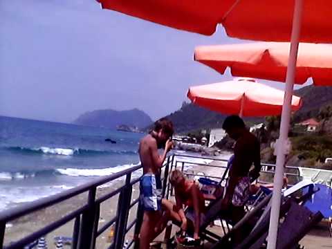robbie in the pink palace corfu