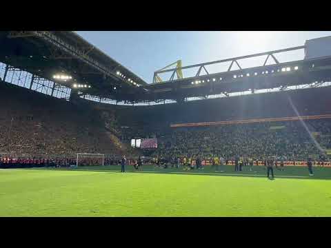 Dortmund fans immediately after the final whistle