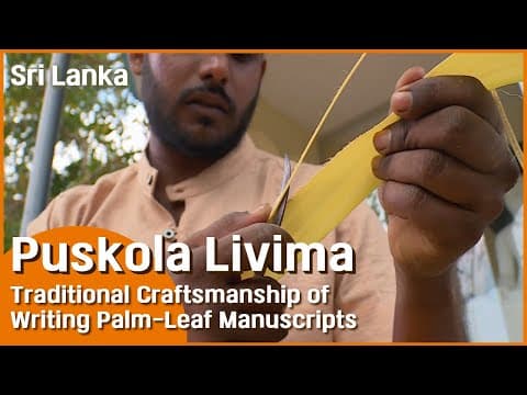 Writing palm-leaf manuscripts in Sri Lanka