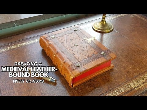 A medieval leather binding with brass clasps