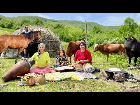 Nomadic Life in Iran | Milking Cows and Making Butter, Cheese & Dairy Products (2 of 2)