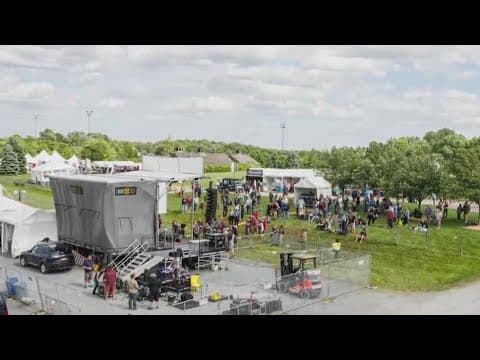 Camping on the festival grounds