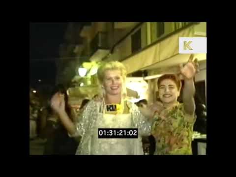 Walk Through Late 1980s Ibiza Town, Bars, People