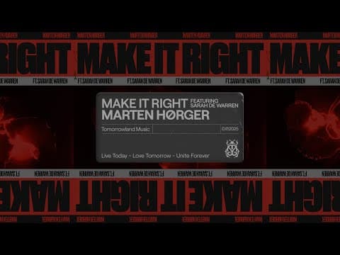 MARTEN HØRGER - Make It Right (feat. Sarah De Warren) (Official Audio)