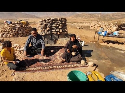 Making yarn and weaving carpet by nomads: nomadic and village lifestyle in Iran