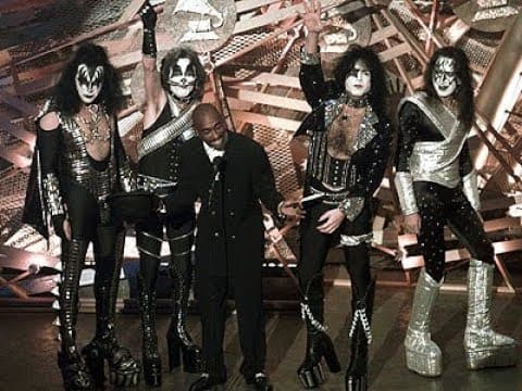 Presenting an award alongside KISS at the Grammys