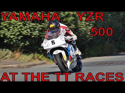 YAMAHA YZR500 2 STROKE MOTOGP BIKE AT ISLE OF MAN TT RACES CLASSIC TT MANX GRAND PRIX BRUCE ANSTEY
