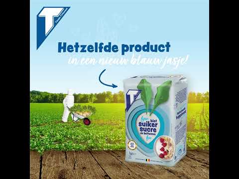 Fine beet sugar in a new blue jacket