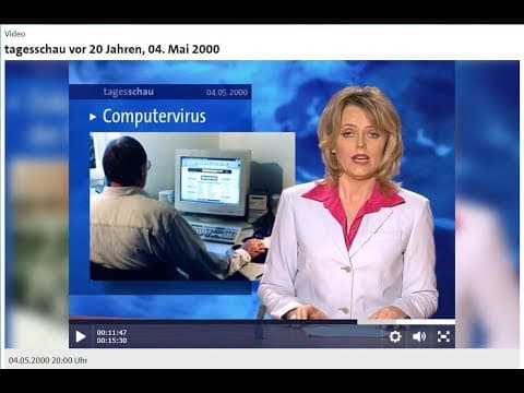 German TV warning about the ILOVEYOU worm