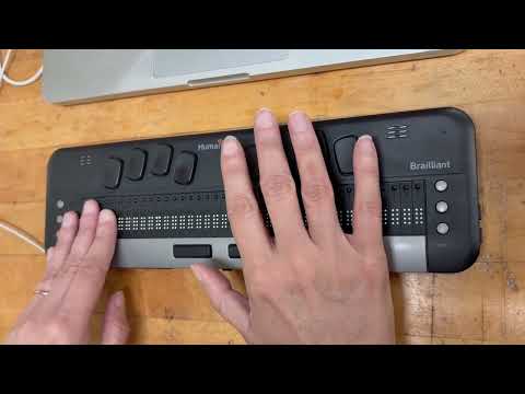 A refreshable braille display, demonstrated