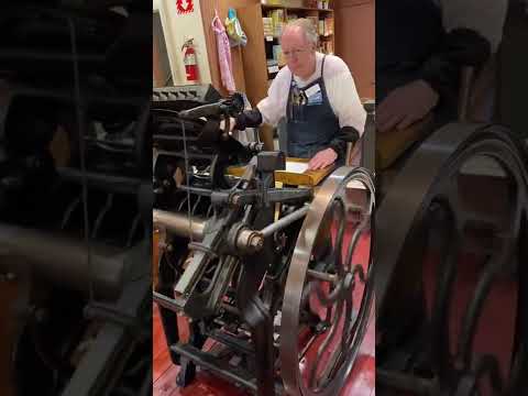 Printing on a Chandler and Price platen press
