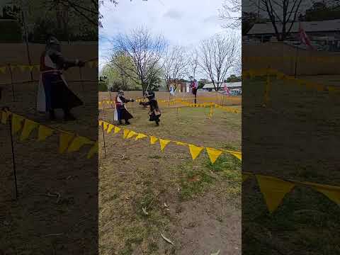 Medieval combat at an SCA event