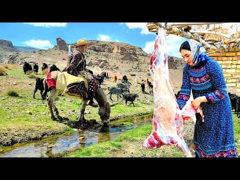 Village Lifestyle Iran: Amazing Cooking & Donkey Riding By A Girl