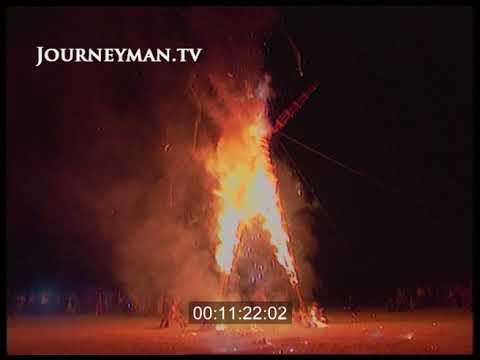 Burning the Man Sculpture, Bonfires, Burning Man Festival, Nevada, USA, 1994