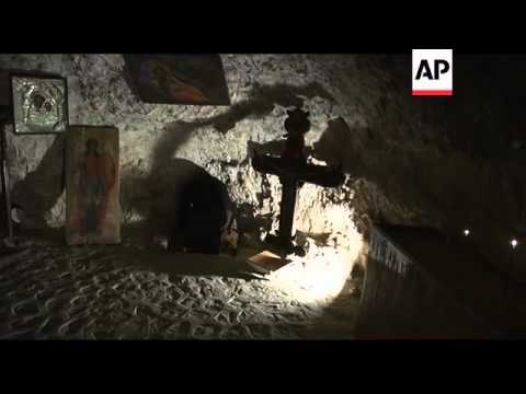 Monks in an ancient Judean Desert monastery