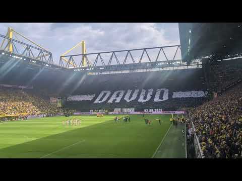 Südtribüne memorial choreography for Davud Mohammed, BVB v Leverkusen