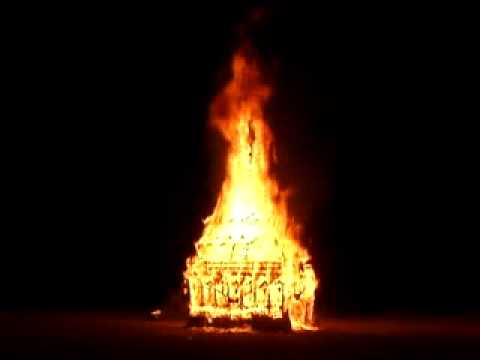 The Temple Burns - Burning Man 2002