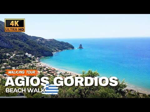 AGIOS GORDIOS BEACH, Corfu 🇬🇷 Exploring Greece's Island | 4K Walking Tour