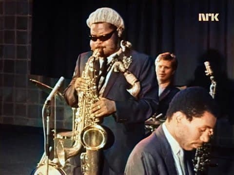 Rahsaan Roland Kirk, Kongsberg Jazz festival, Norway, 1967 (colorized)