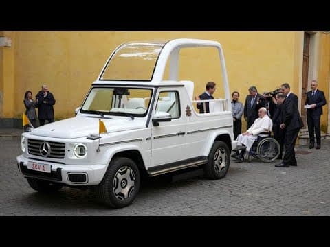 Pope Francis receives the first all-electric popemobile