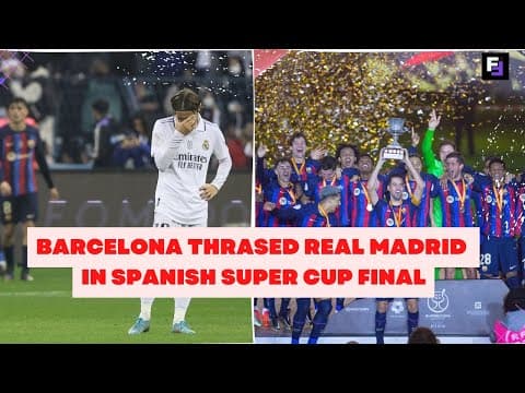 Barcelona CRAZY celebration after thrased Real Madrid in Spanish Supercup - Xavi first trophy!