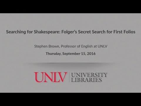 The Folger's secret search for First Folios