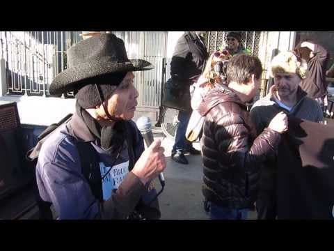 Eviction Free San Francisco holds an Apple bus in the Mission