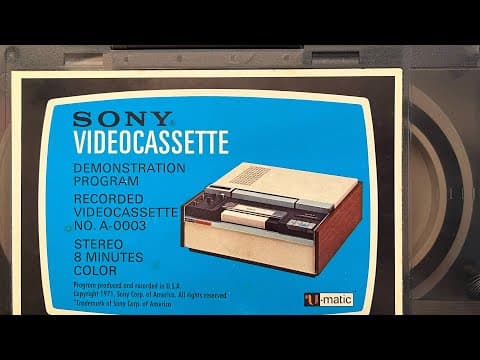 1971 Sony U-Matic Videocassette Demonstration (Program A-0003)