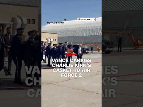 Vice President Vance accompanies the casket to Air Force Two