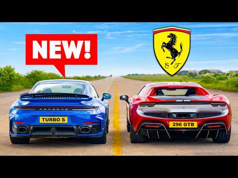 New 911 Turbo S vs Ferrari 296: DRAG RACE