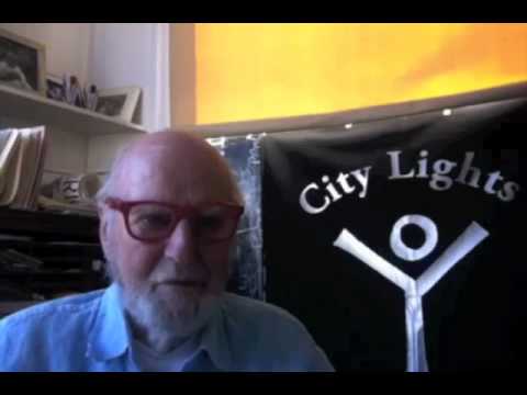 Ferlinghetti reads Joyce inside City Lights