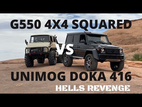 G 550 4x4 Squared and a 1976 Unimog on Hell's Gate, Moab