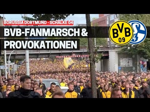BVB fan march before the 2022 Revierderby