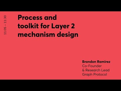 Process and Toolkit for Layer 2 Mechanism Design - Brandon Ramirez (Graph Protocol)