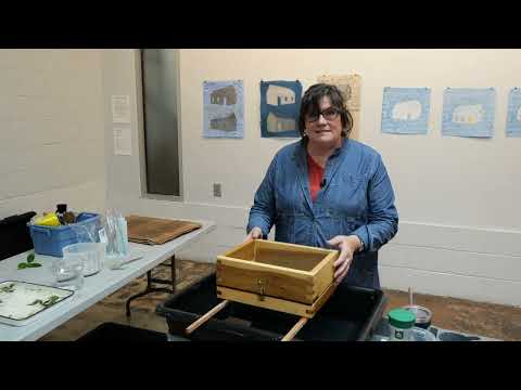 Hand papermaking demonstrated in a museum