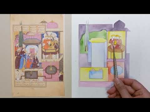Architecture inside Persian painting
