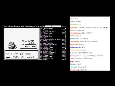 Twitch Plays Pokémon — Lord Helix's first battle